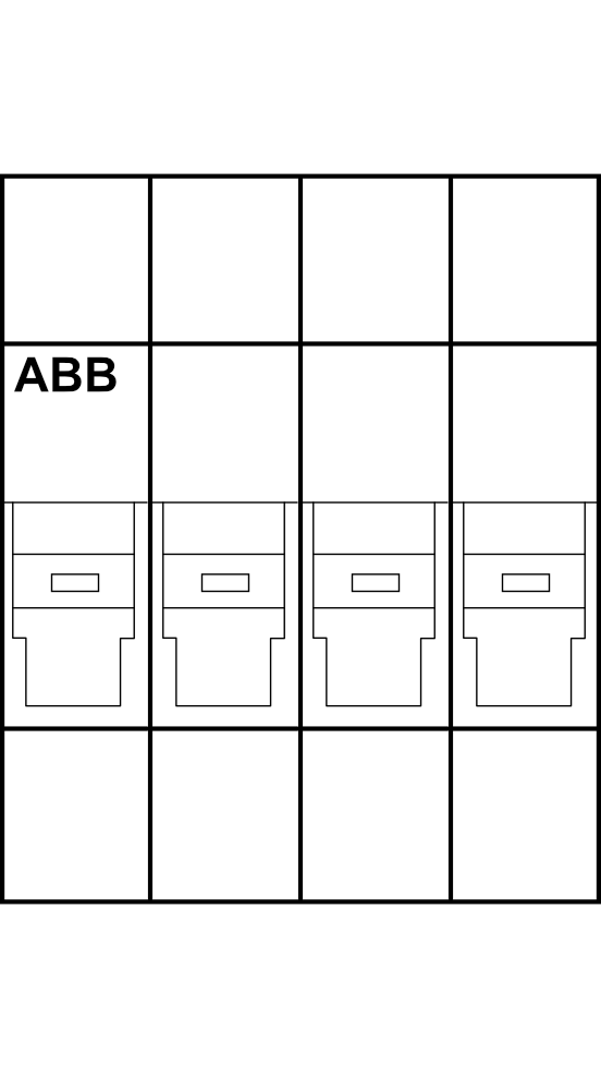 Pojistkový odpínač ABB E94/32s, 4P do 32A, pro pojistky 10x38mm, char. aM