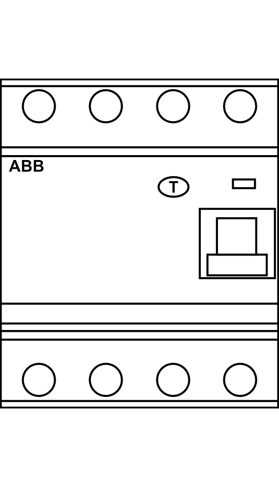 Proudový chránič ABB F204 4P 30 mA (10kA, 80A) typ B