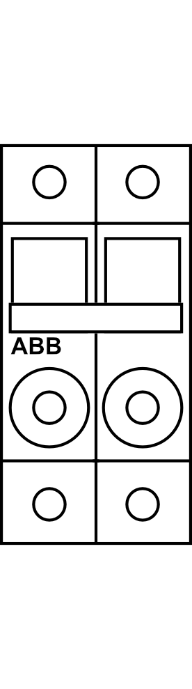 Pojistkový odpínač ABB M 2162, 2P do 10A, pro pojistky 8,5x31,5, char. aM