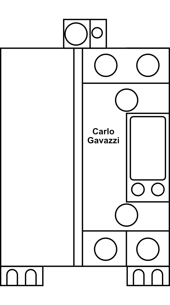 Polovodičové relé Carlo Gavazzi RGC1A23A60KGE 1P, 60A, Un 230V AC, Uc 20-275VAC, 24-190VDC