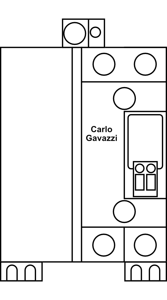 Polovodičové relé Carlo Gavazzi RGC1A23D62MGE 1P, 62A, Un 230V AC, Uc 3-32V DC