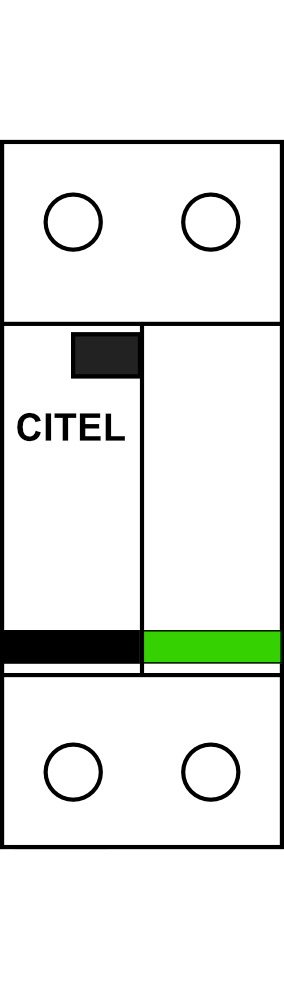 Kombinovaný svodič přepětí CITEL DS132R-230/G 1P+NPE 25kA Typ B+C (třída I+II)