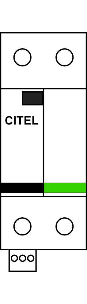 Svodič přepětí CITEL DS12-120 TT FS 1P+NPE 10kA Typ D (třída III), s dálk.signalizací