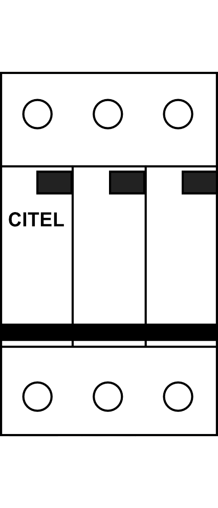 Kombinovaný svodič přepětí CITEL DS133R-230 3P 37,5kA Typ B+C (třída I+II)
