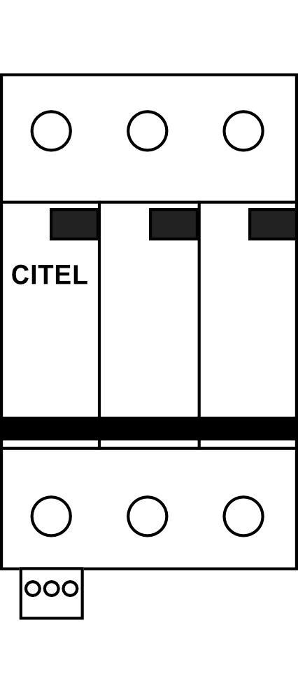 Kombinovaný svodič přepětí CITEL DS133RS-230 3P 37,5kA Typ B+C (třída I+II), s dálk.signalizací