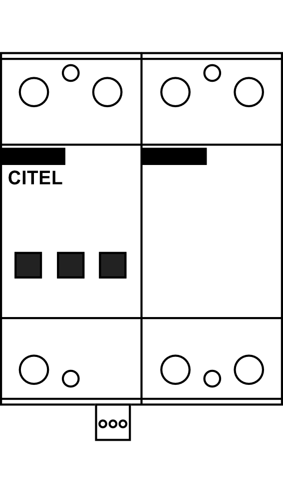 Kombinovaný svodič přepětí CITEL DS252E-120/G 1 fáze, 1P+NPE, 25kA, Typ B+C (třída I+II), s dálk.signalizací