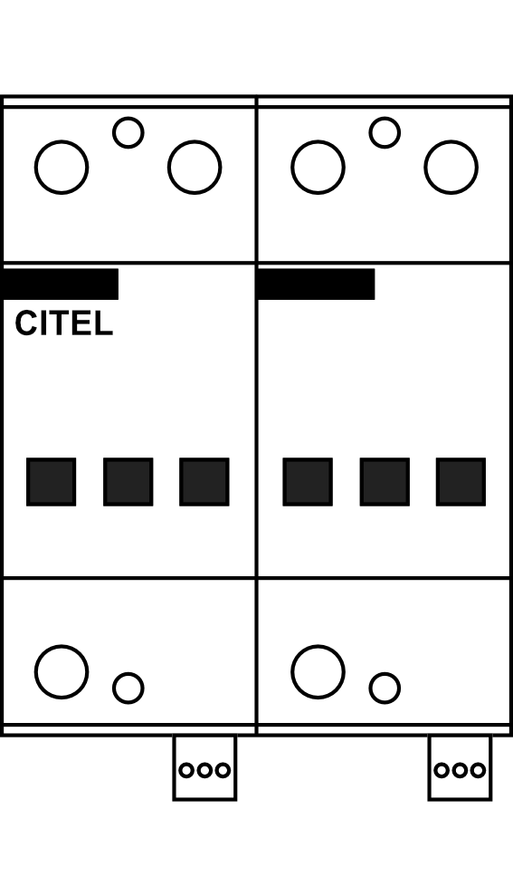 Kombinovaný svodič přepětí CITEL DS252E-300 1 fáze, 2P, 25kA, Typ B+C (třída I+II), s dálk.signalizací