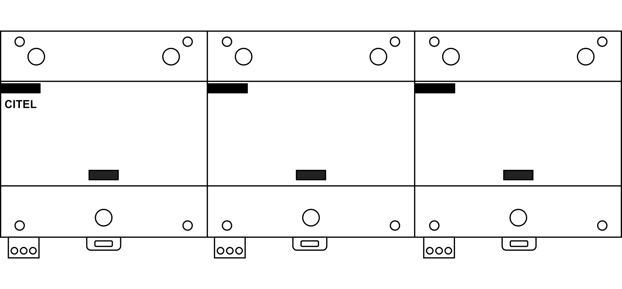 Kombinovaný svodič přepětí CITEL DS253VG-1000, 3P, 25kA, Typ B+C (třída I+II), s dálk.signalizací