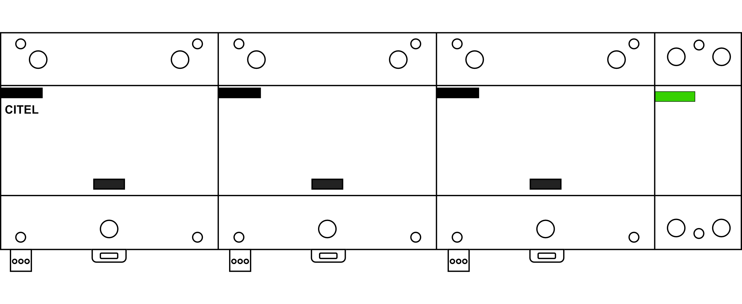 Kombinovaný svodič přepětí CITEL DS504E-320/G 3 fáze +N, 3P+NPE, 50kA, Typ B+C (třída I+II), s dálk.signalizací