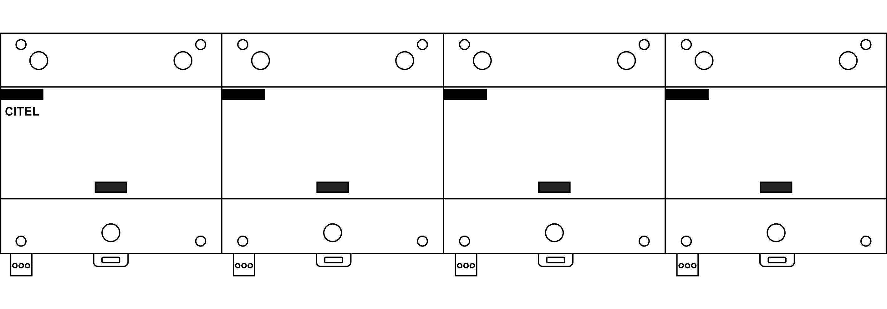Kombinovaný svodič přepětí CITEL DS504E-400 3 fáze +N, 4P, 50kA, Typ B+C (třída I+II), s dálk.signalizací