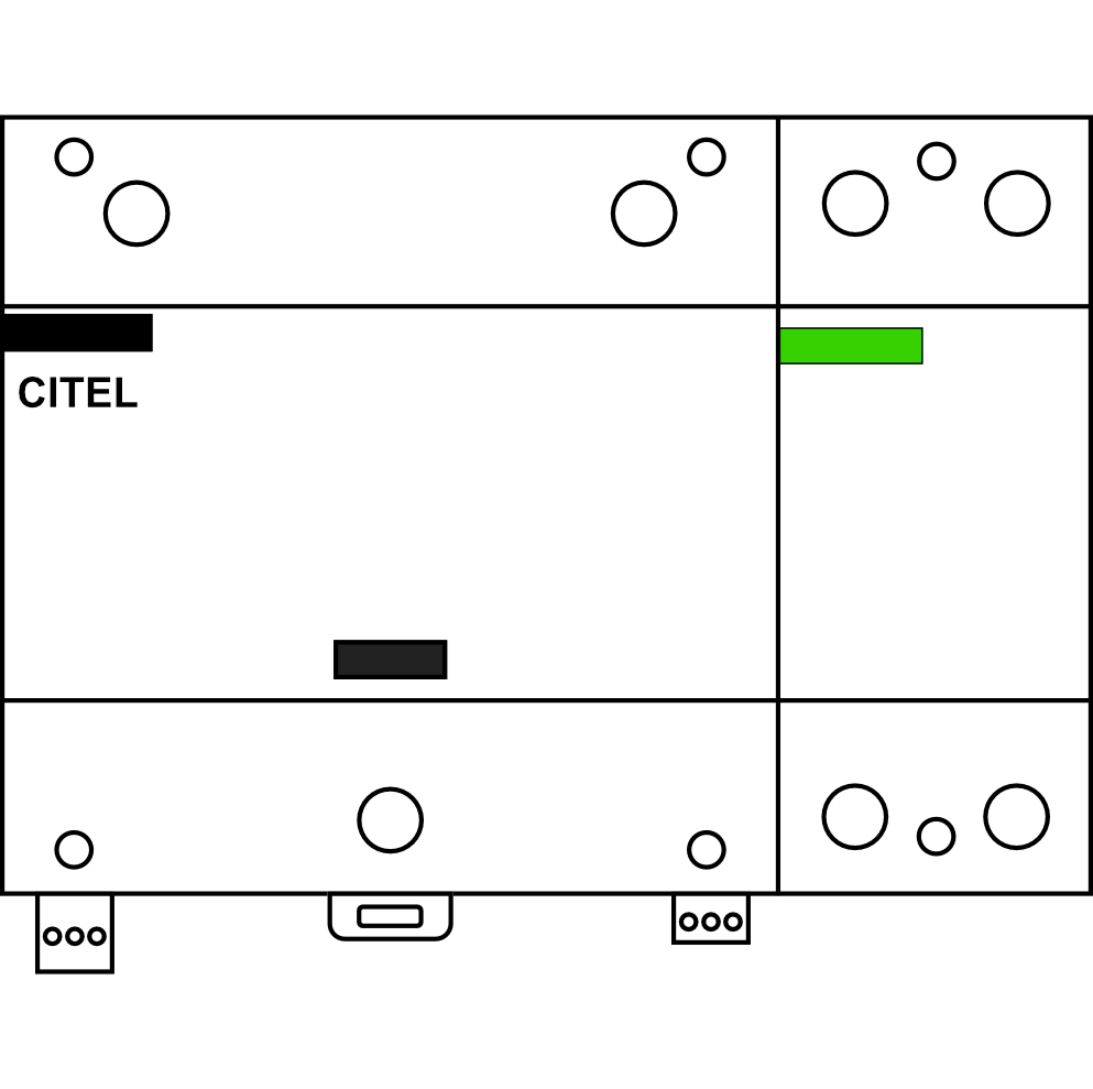 Kombinovaný svodič přepětí CITEL DS502E-320/G 1 fáze, 1P+NPE, 50kA, Typ B+C (třída I+II), s dálk.signalizací