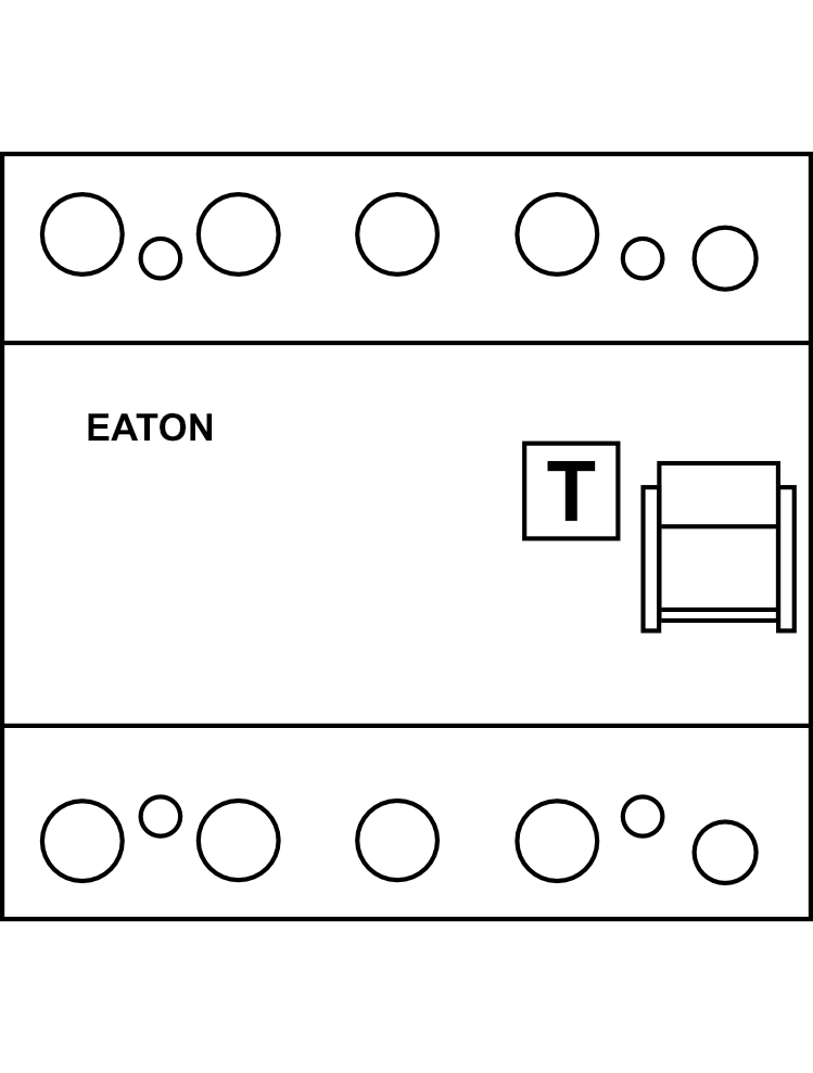 Blok proudového chrániče EATON FBHmV-xx/4/05 4P 500mA do 125A typ AC