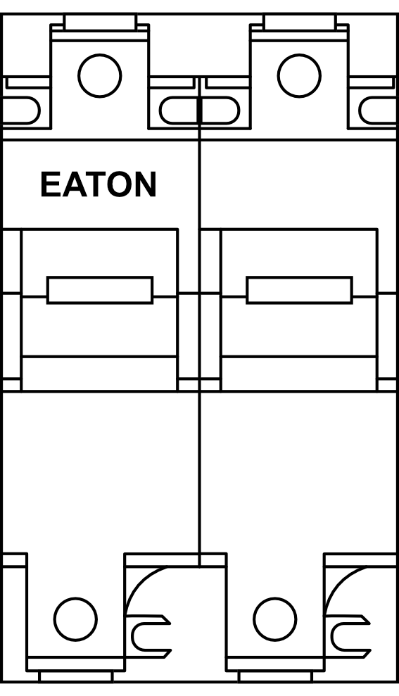 Pojistkový odpínač EATON VLCE22-2P 2P do 100A, pro pojistky 22x58, char. gG