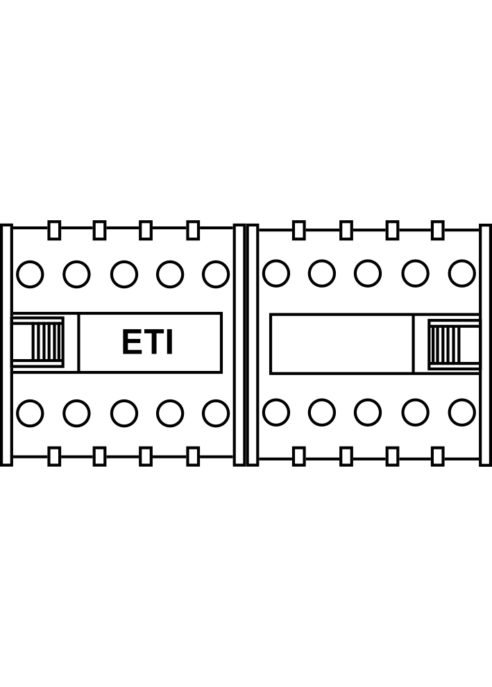 Miniaturní stykačová kombinace reverzační ETI CEI7.01-110V-50/60Hz, 3P, 16A (AC1), 3,5A, 1,5 kW (AC3)