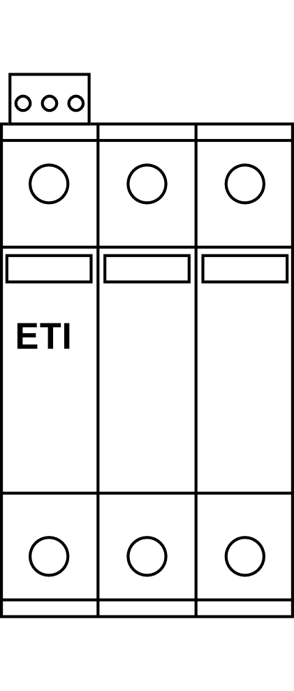 Svodič přepětí ETI ETITEC C 275/20 3+0 RC, 3P, 20kA, Typ C (třída II), s dálk. signalizací