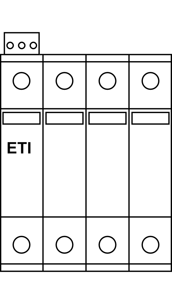 Svodič přepětí ETI ETITEC S C 440/20 4+0 RC, 4P, 20kA, Typ C (třída II), s dálk. signalizací