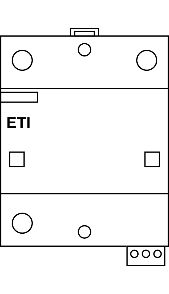 Svodič přepětí ETI ETITEC B 440/50 (10/350) RC, 1P+NPE, 20kA, Typ B+C (třída I+II), s dálk. signalizací
