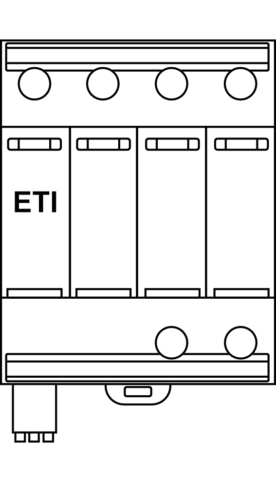 Svodič přepětí ETI ETITEC ML T123 300/12,5 3+1 RC, 12.5kA, 3P+NPE, Typ B+C+D (třída I+II+III), s dálk. signalizací