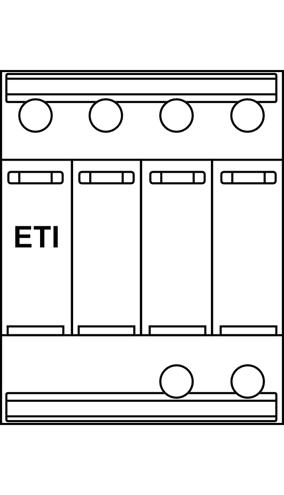 Svodič přepětí ETI ETITEC ML T123 300/12,5 4+0, 12.5kA, 4P, Typ B+C+D (třída I+II+III) 
