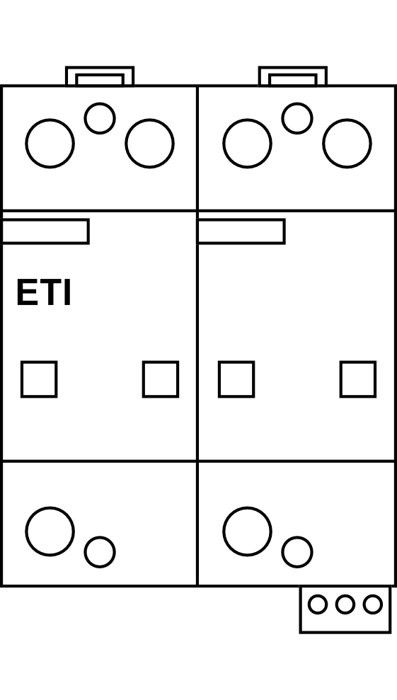 Svodič přepětí ETI ETITEC WENT TNC-S 12,5/50 RC 4+0, 4P, 20kA, Typ B+C (třída I+II), s dálk. signalizací