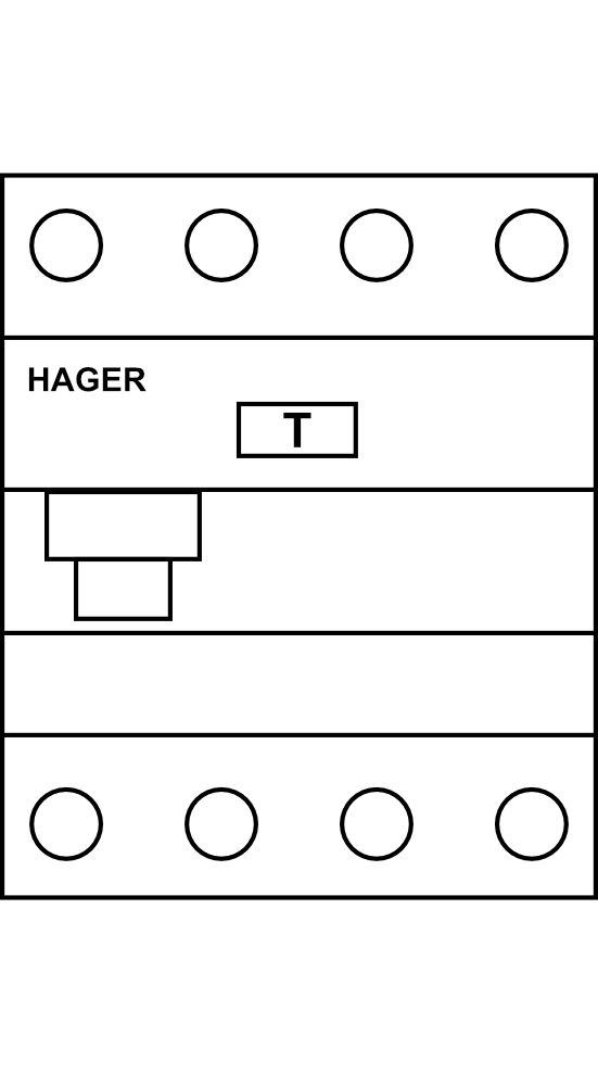 Proudový chránič Hager (6kA) 4P 40 a 63A 30mA, typ B