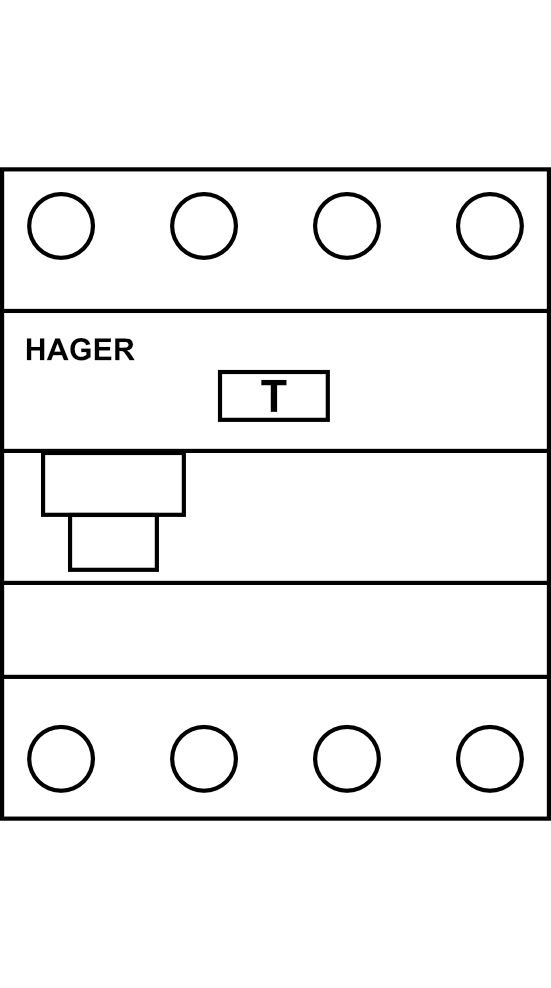 Proudový chránič Hager (6kA) 4P 25 až 63A 30mA Typ A, QuickConnect