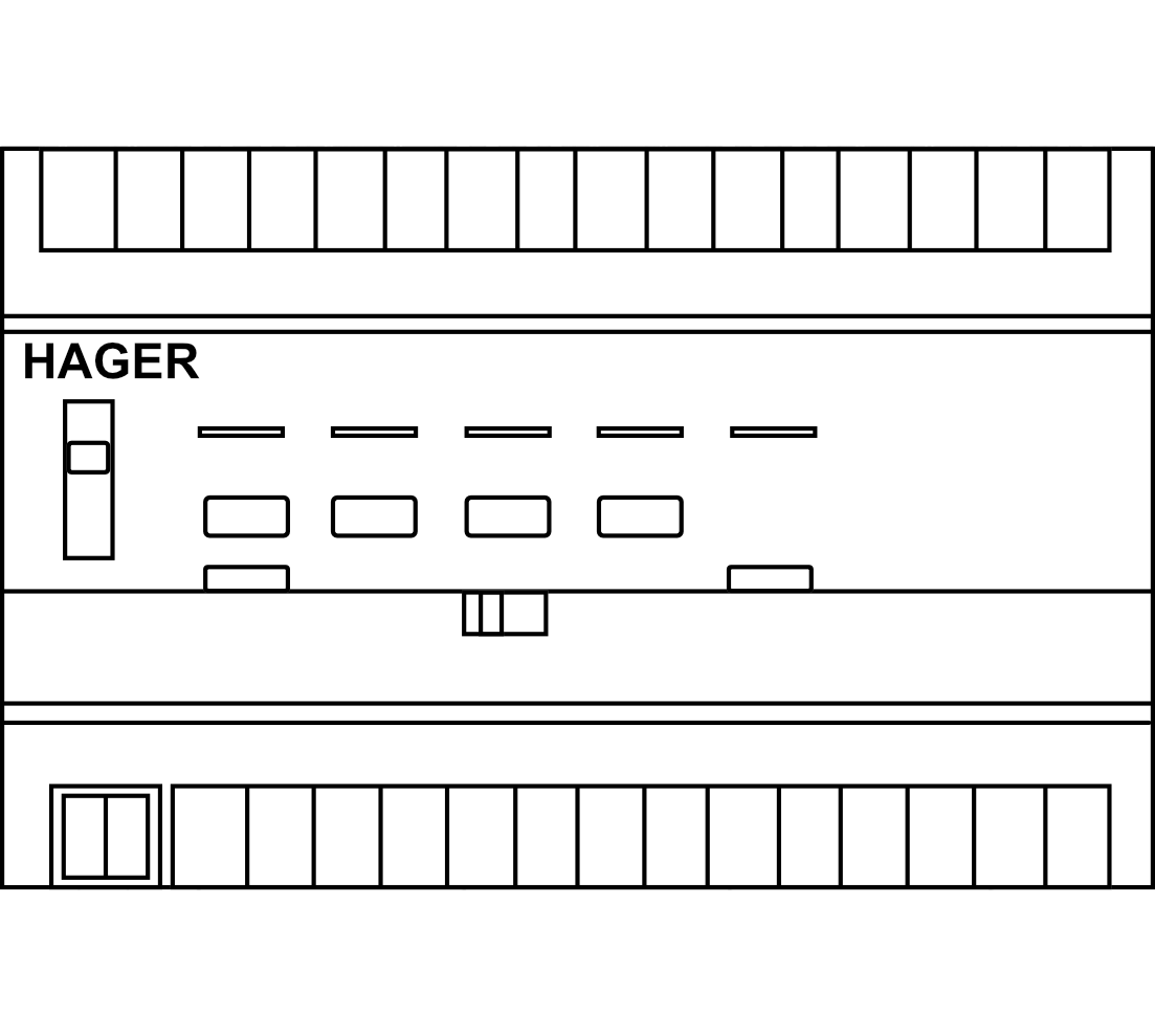 Univerzální stmívač Hager 4 nás. 4 x 300 W, ESL / LED, kombinovatelný