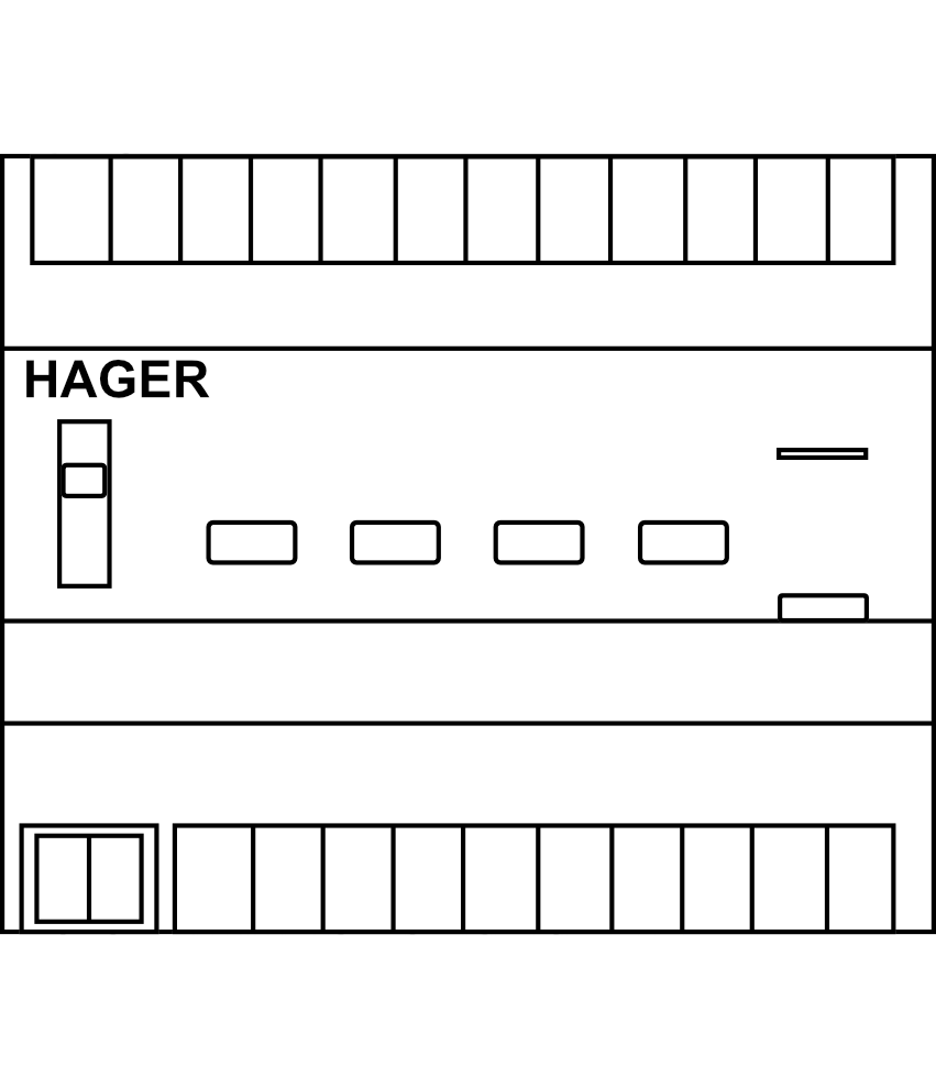 Univerzální stmívač Hager DALI, 4 nás., RGB, teplota bílá
