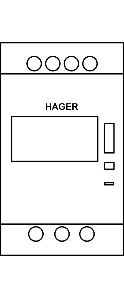 Elektroměr Hager, 1-fázový, do 63A, dvoutarif