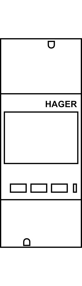 Digitální elektroměr Hager 1F, 2Tar. přímé měř. do 80 A, s Modbus výstupem, MID