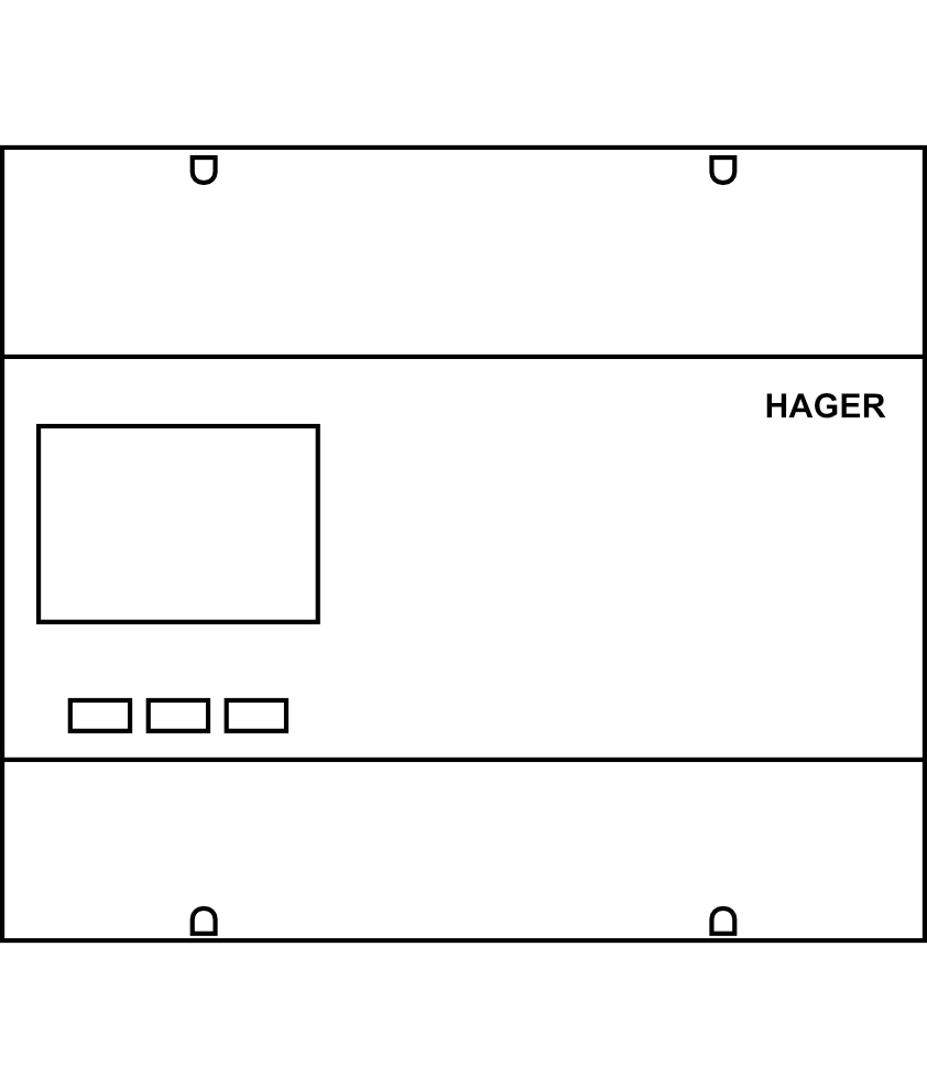 Digitální elektroměr Hager 3F, 2Tar. přímé měř. do 125 A, s M-Bus výstupem, MID