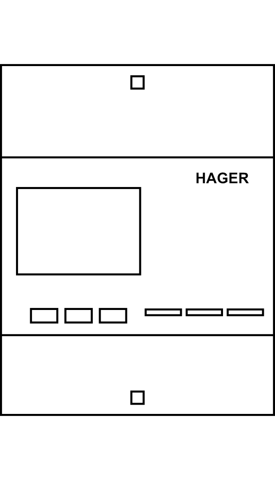 Digitální elektroměr Hager 3x1F, 2Tar. přímé měř. do 80 A, s Modbus výstupem