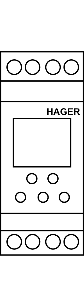 Digitální spínací hodiny Hager týdenní 2-kanálové, komfort 2P 16A