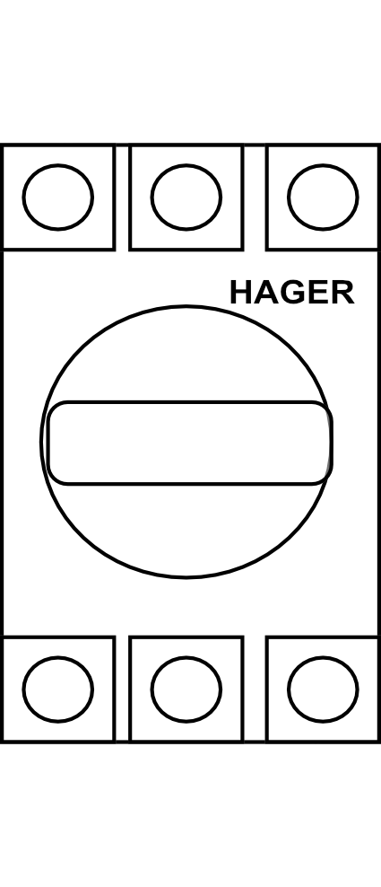 Otočný vypínač Hager 3P 63-100A 23-690V AC