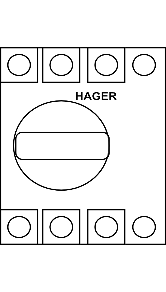 Otočný vypínač Hager 4P 63-100A 23-690V AC