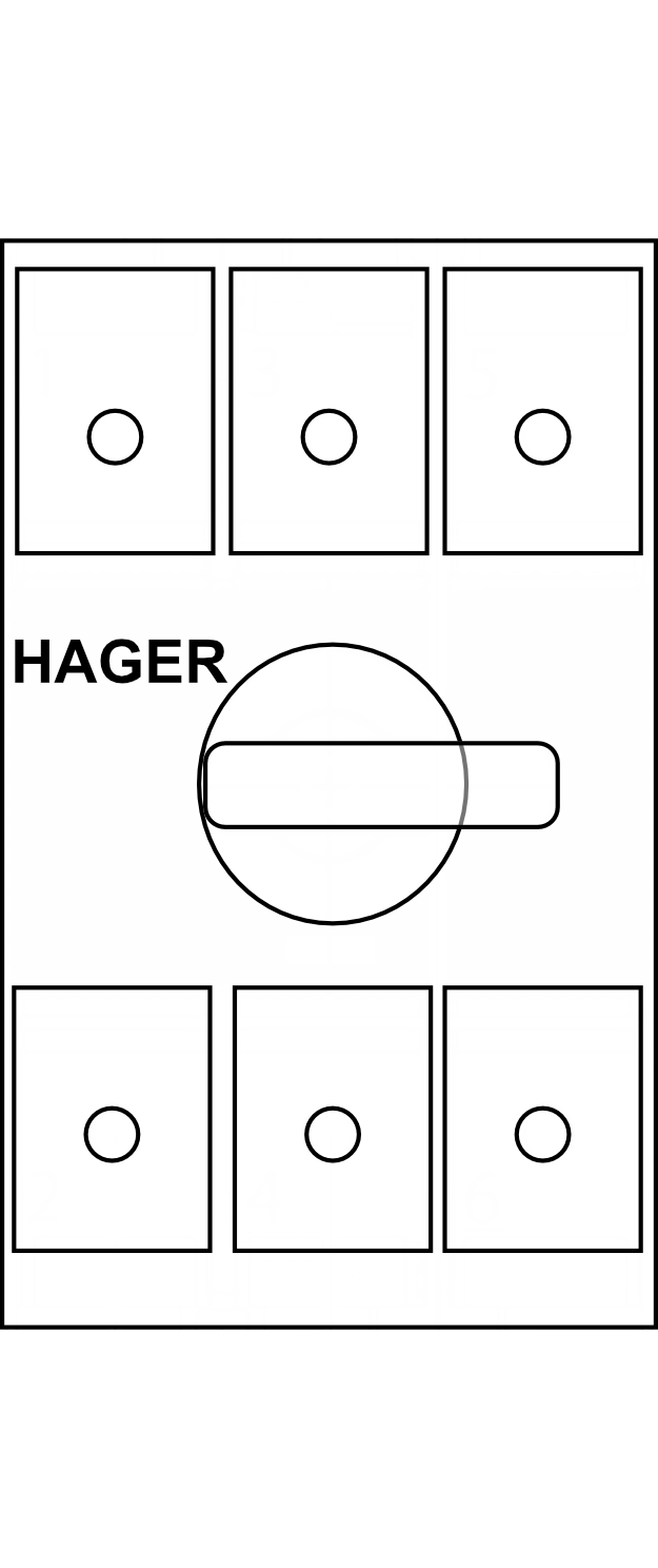 Otočný vypínač Hager 3P 100-125A 23-690V AC