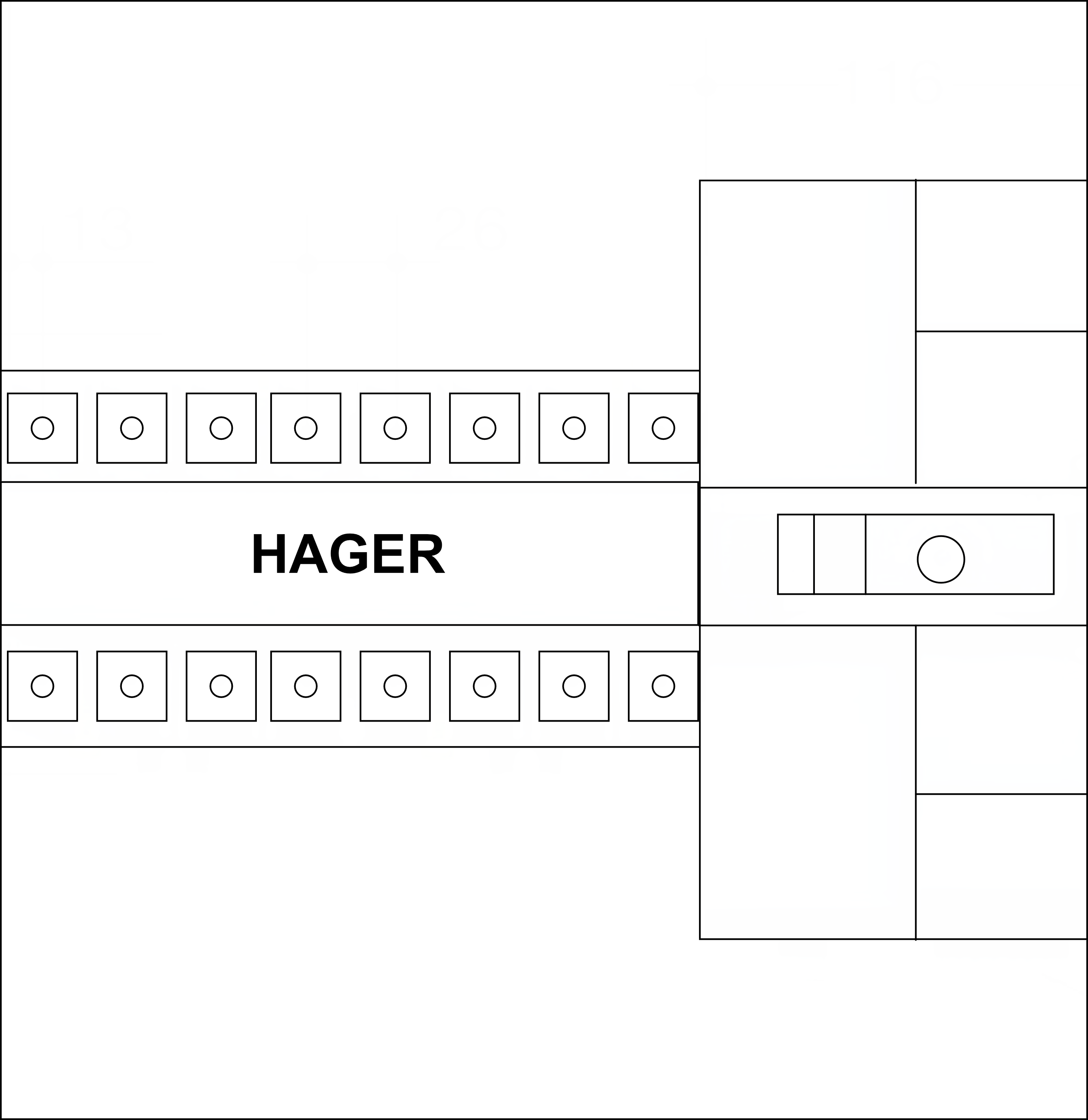 Automatický motorový přepínač sítí Hager 4P 63-160A 3 polohový I-0-II