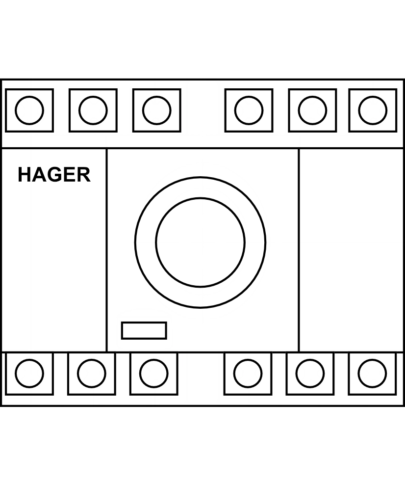 Otočný přepínač Hager 3P 3x63A