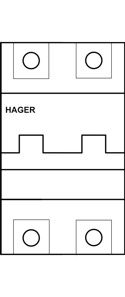 Jistič Hager HMD (15kA) char. D 2P