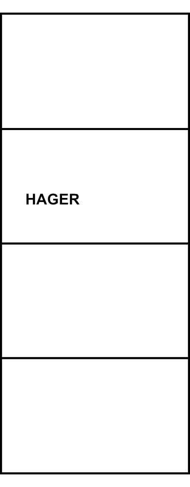 Rozbočovací svorkovnice Hager K28N, 4-pólová, 80A (montáž svisle)