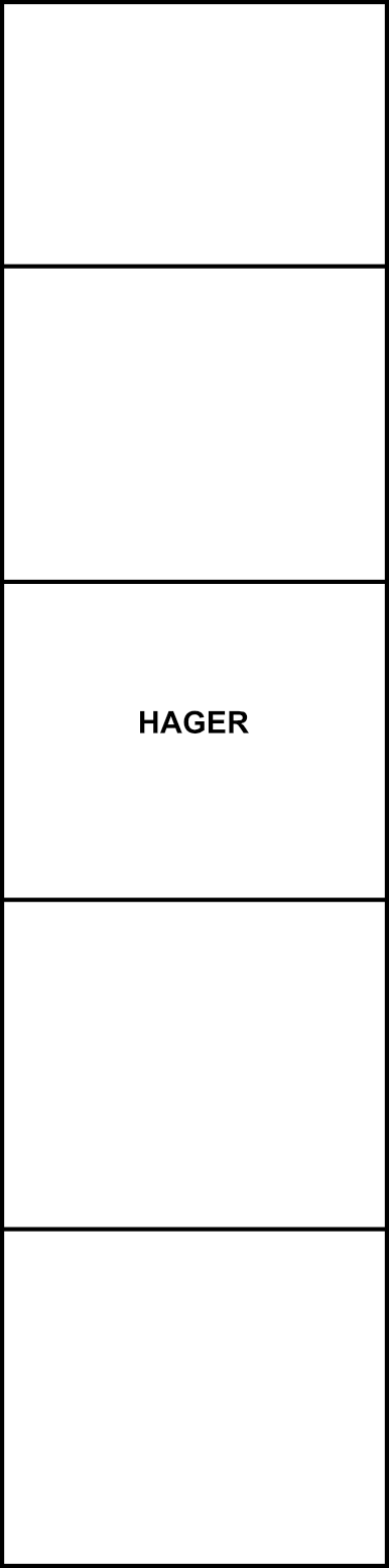 Rozbočovací svorkovnice Hager K46N, 5-pólová, 80A (montáž svisle)