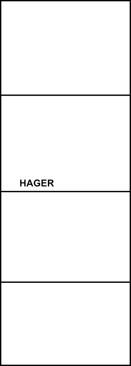 Rozbočovací svorkovnice Hager K65A, 4-pólová, 100A (montáž svisle)