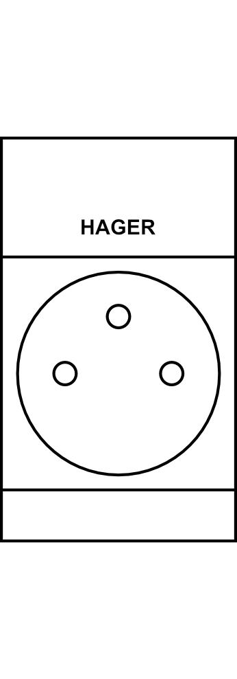 Zásuvka Hager 230V 2P+T 10/16A