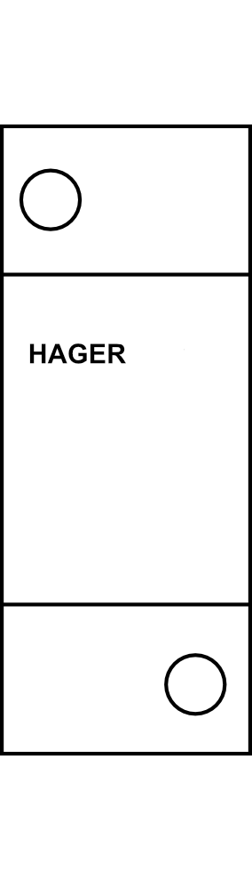 Zapouzdřený svodič bleskového proudu Hager 50 kA (10/350), 1P pro síť TN Typ B (třída I)