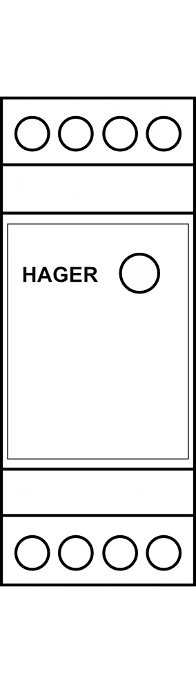 Svodič přepětí Hager 5kA (8/20) 2P 16A Typ D (třída III)