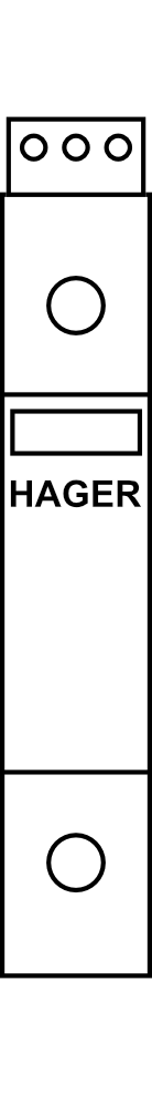 Svodič přepětí Hager SPB117, 20 kA, 1P, Typ C (třída II), IT, se signalizací