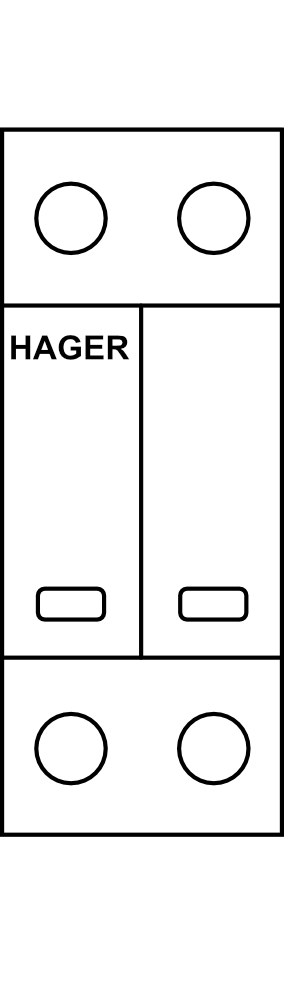 Svodič přepětí Hager MOV 2P síť TN-S 12,5 kA Up≤1,5kV Typ B+C (třída I+II)