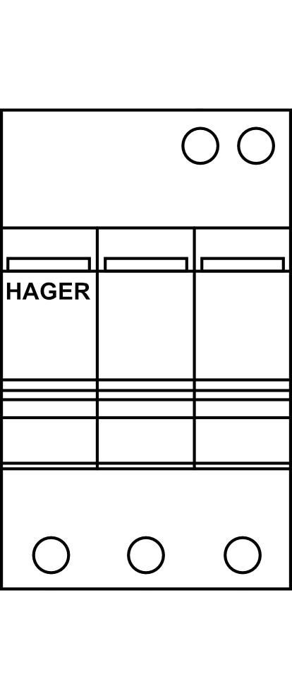 Svodič přepětí Hager 20 kA (8/20) 3P Typ C (třída II)