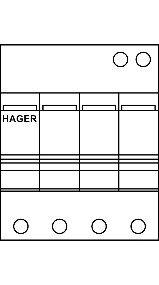 Svodič přepětí se signalizací Hager 20 kA (8/20) 4P Typ C (třída II)
