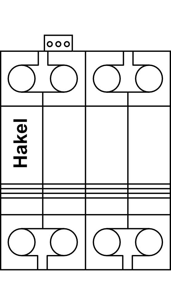 Svodič bleskových proudů Hakel HLA50-255/2+0 S 2P Typ B (třída I) 50kA, s dálk.signalizací 